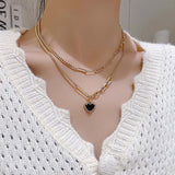 Carnelian &amp; Black Onyx Heart Necklace: Gold Charm Gift for Her - Shop N Save