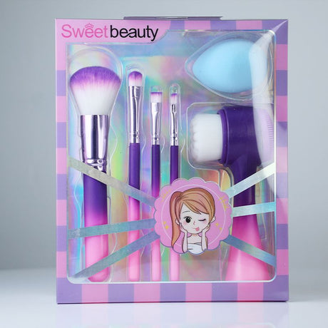 Sweet Beauty Facial Cleaning Brush: Gentle, Portable, Effective (pink purple) - Shop N Save