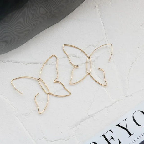 Hollow Butterfly Stud Earrings: Retro Exaggerated Style, Fashion - Shop N Save