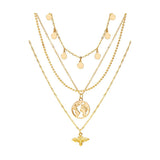 Gold-Plated Multi-Layered Necklace: Women's Shimmering Statement - Shop N Save