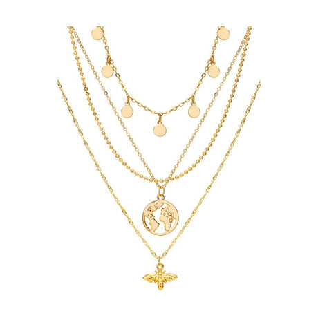 Gold-Plated Multi-Layered Necklace: Women's Shimmering Statement - Shop N Save
