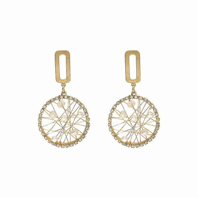 Golden Dreamcatcher Earrings: Retro Hong Kong Style Diamonds - Shop N Save