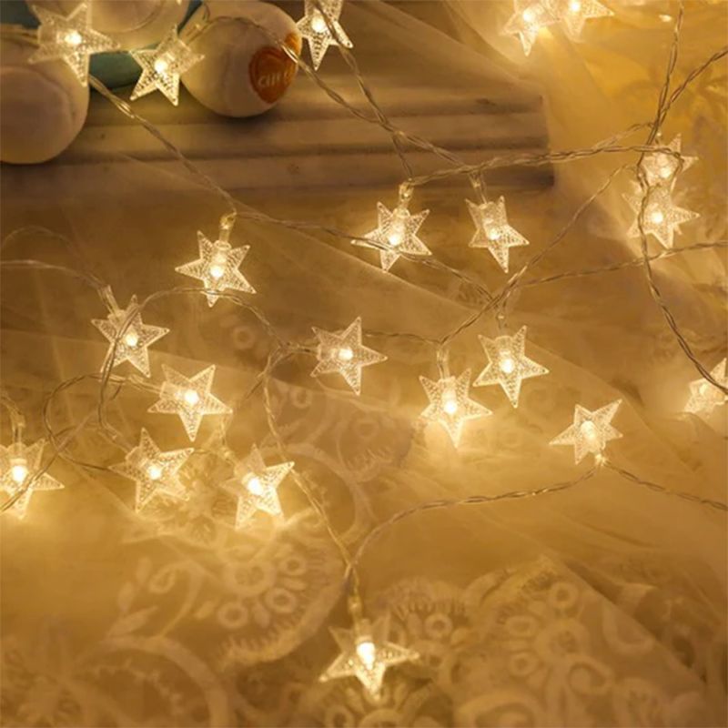 Star Fairy Lights: Yellow Glow, Indoor/Outdoor, Easy Install 2M - Shop N Save