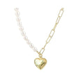 Golden Silver Love Pearl Necklace: Elegant Boutique Pendant - Shop N Save