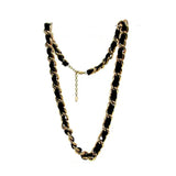 Black Ribbon &amp; Gold Chunky Chain Necklace: Creek Signed Design - Shop N Save