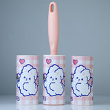 Lint Roller Set: Pet Hair Remover with 60 Refills &amp; Scrubbing Brush (Pink) - Shop N Save