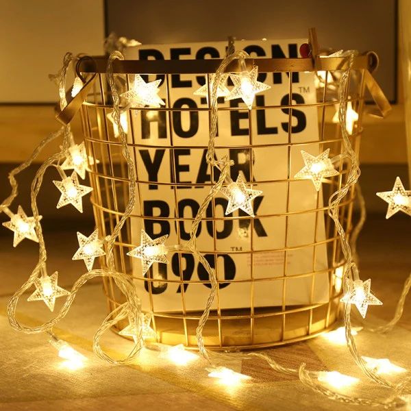 Star Fairy Lights: Yellow Glow, Indoor/Outdoor, Easy Install 2M - Shop N Save