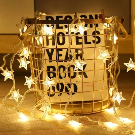 Star Fairy Lights: Yellow Glow, Indoor/Outdoor, Easy Install 2M - Shop N Save