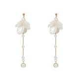 Silver Fringed Pearl Earrings: Acrylic Needle, Stylish Drop - Shop N Save