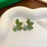 Korean Pearl Flower Earrings: Simple Silver Studs, Fashion Jewelry - Shop N Save