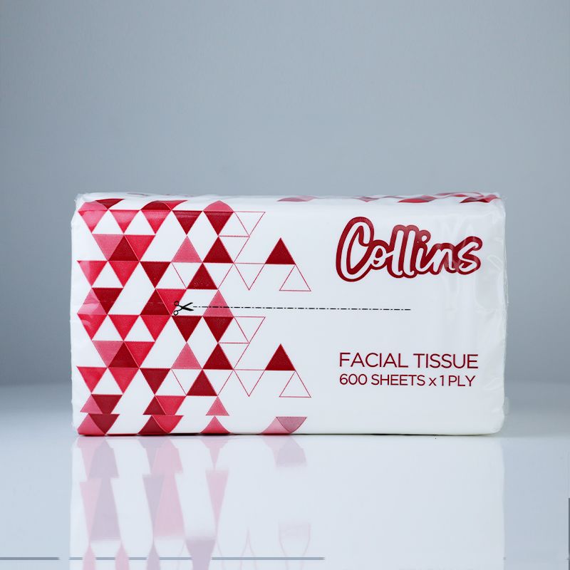 Collins Facial Tissue: 1x4 Pack, 600 Sheets, Soft 1-Ply Comfort - Shop N Save