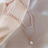 Gold Alloy Double-Beaded Clavicle Chain - Fashion Jewelry Trend - Shop N Save