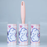 Lint Roller Set: Pet Hair Remover with 60 Refills &amp; Scrubbing Brush (Pink) - Shop N Save