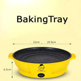 Cute Yellow Duck Electric Grill: Mini Non-Stick Frying Pan - Shop N Save