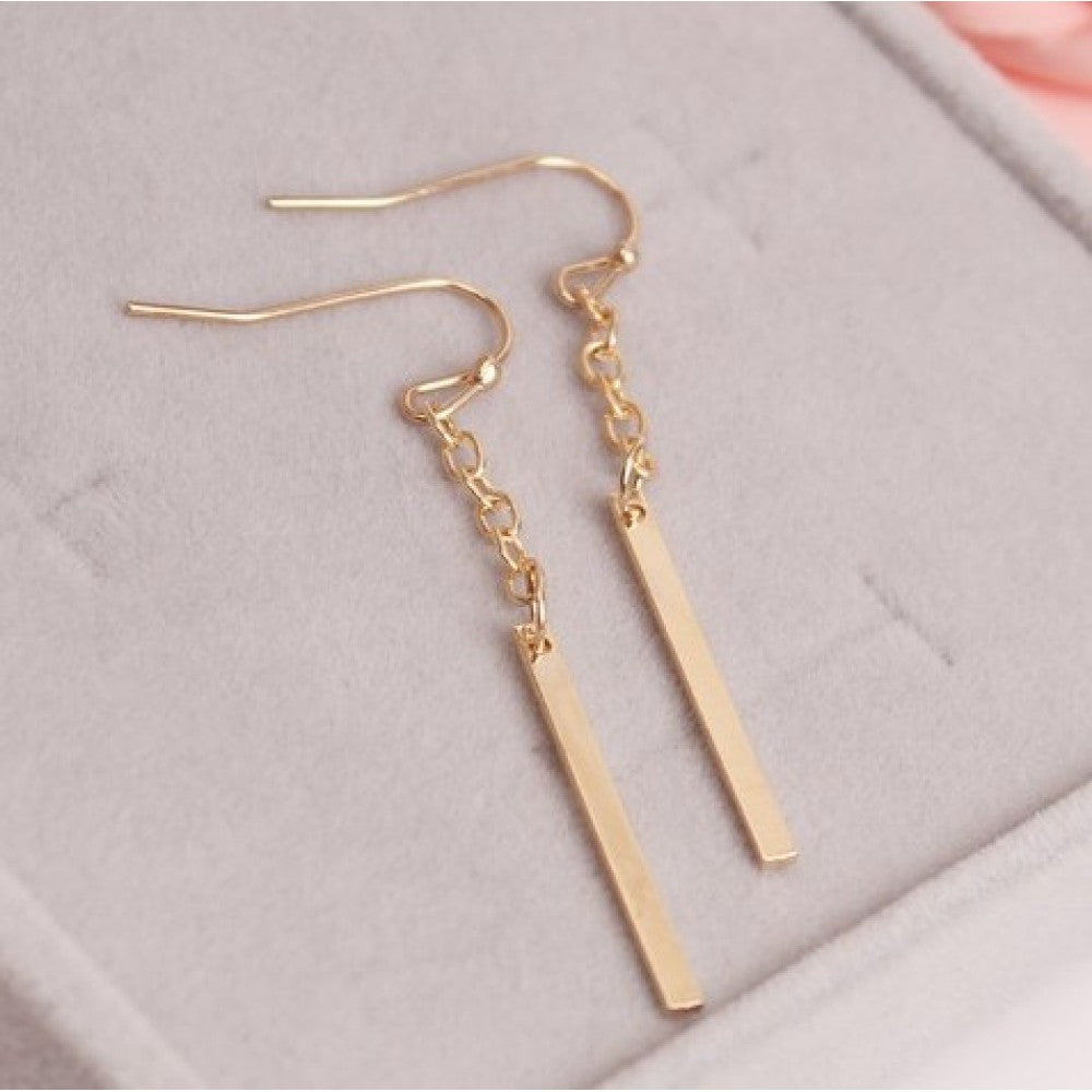 Minimalist Geometric Clip on Earrings Contracted Temperament Earrings - Golden