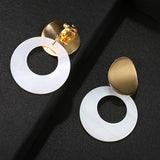Natural Round Shell Clip-On Earrings - Versatile Beachy Elegance - Shop N Save