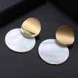 Natural Round Shell Clip-On Earrings - Timeless Nature-Inspired Chic - Shop N Save