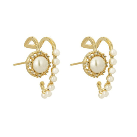 Lumia Korean Pearl Studs: Elegant Imitation Earrings - Shop N Save