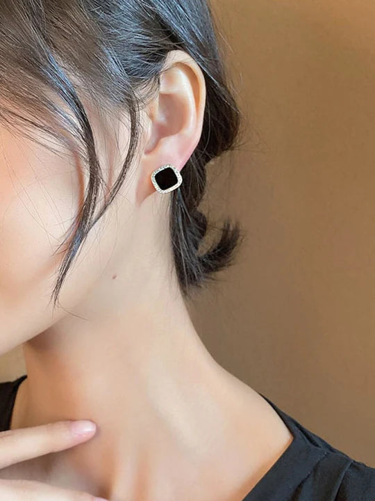 Rhinestone Decorative Casual Ear Tops - Black - Shop N Save