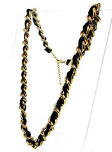 Black Ribbon &amp; Gold Chunky Chain Necklace: Creek Signed Design - Shop N Save