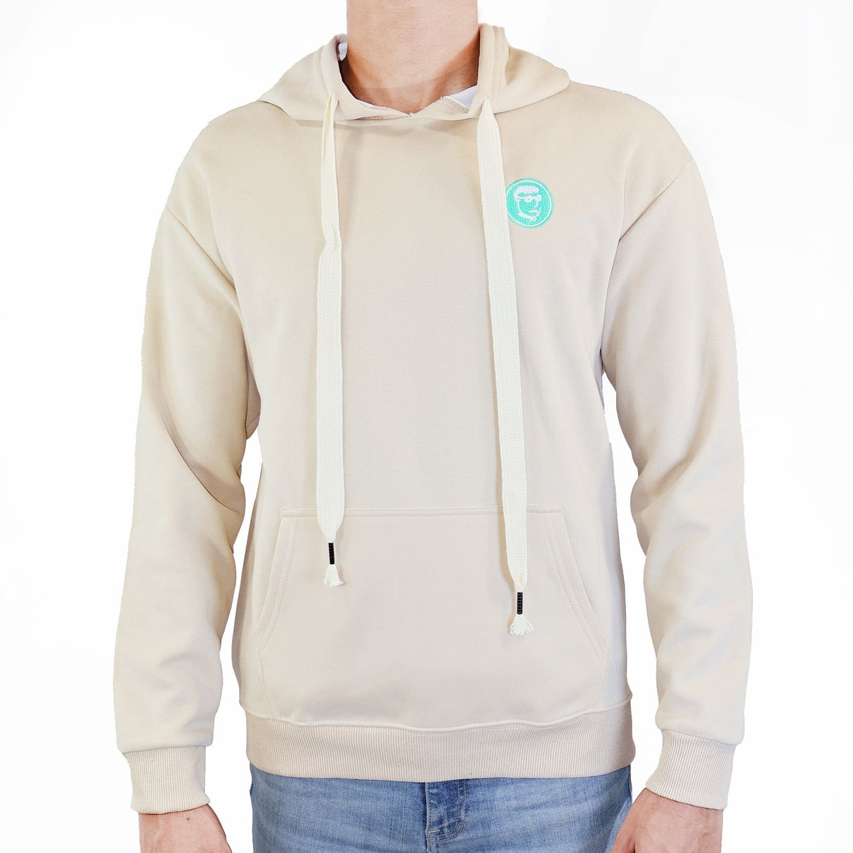 Mens Sweatshirt Rucci Hoodie Pullover Sweater - (Beige)