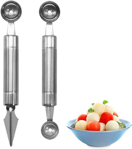 Stainless Steel Melon Baller Set - Dual Side Carving Tool for DIY Fruit Salads and Ice Cream Scooping - Shop N Save