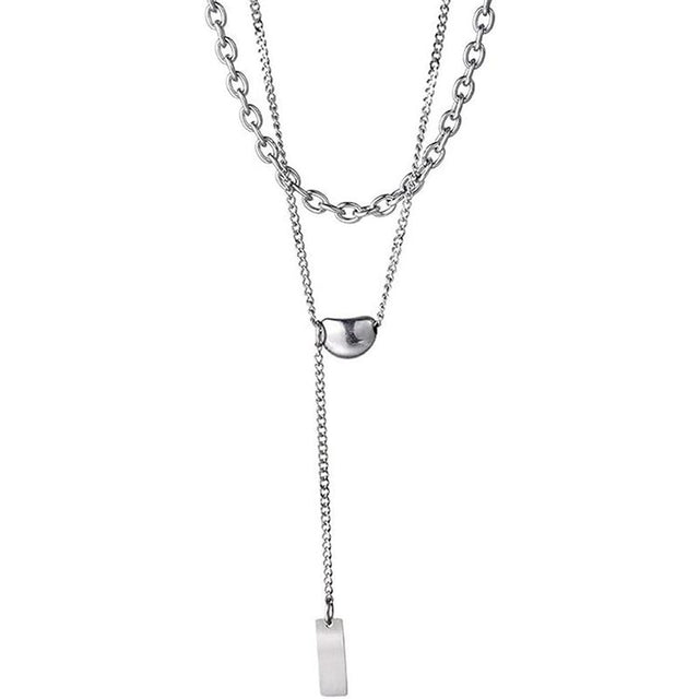 Jude Jewelers Stainless Collar: Double Chain, Bean Charm Necklace - Shop N Save