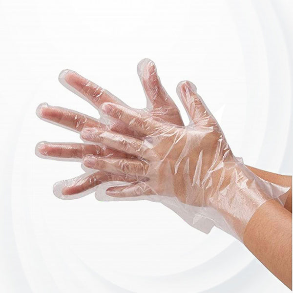 100 PCs Disposable Household Kitchen Multipurpose Plastic Large Gloves - White