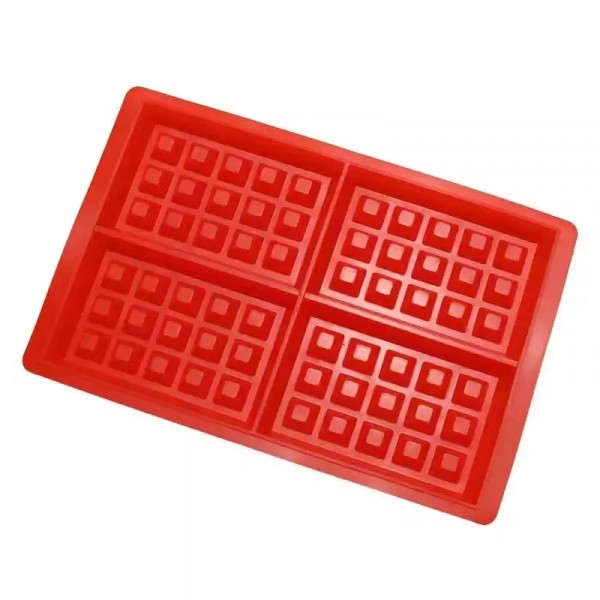 Cube Shaped Waffle Silicone Backing Mold - Red - Shop N Save
