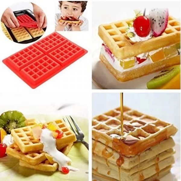 Cube Shaped Waffle Silicone Backing Mold - Red - Shop N Save
