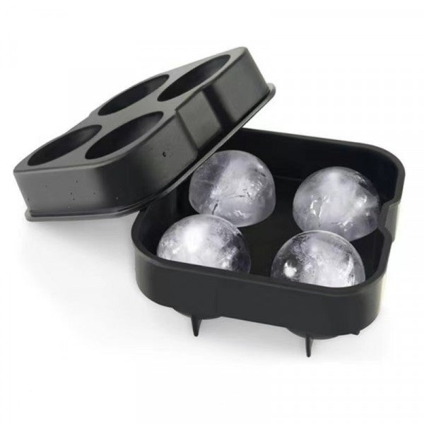 Four Compartment Soft Silicone Ice Ball Mold - Black - Shop N Save