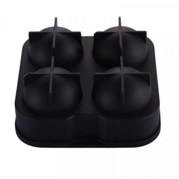 Four Compartment Soft Silicone Ice Ball Mold - Black - Shop N Save