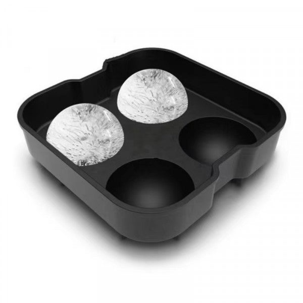 Four Compartment Soft Silicone Ice Ball Mold - Black - Shop N Save