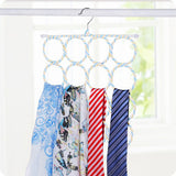 Circles Scarf Multi Rings Belt Tie Organizer Holder - White Pink