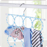 Circles Scarf Multi Rings Belt Tie Organizer Holder - White Pink