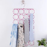 Circles Scarf Multi Rings Belt Tie Organizer Holder - White Pink