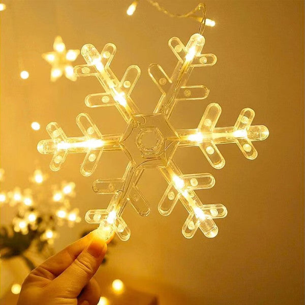Room Decoration Party String Christmas Snowflake Lights - Yellow