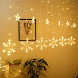 Room Decoration Party String Christmas Snowflake Lights - Yellow