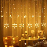 Room Decoration Party String Christmas Snowflake Lights - Yellow