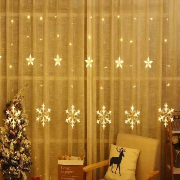 Room Decoration Party String Christmas Snowflake Lights - Yellow