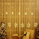 Room Decoration Party String Christmas Snowflake Lights - Yellow