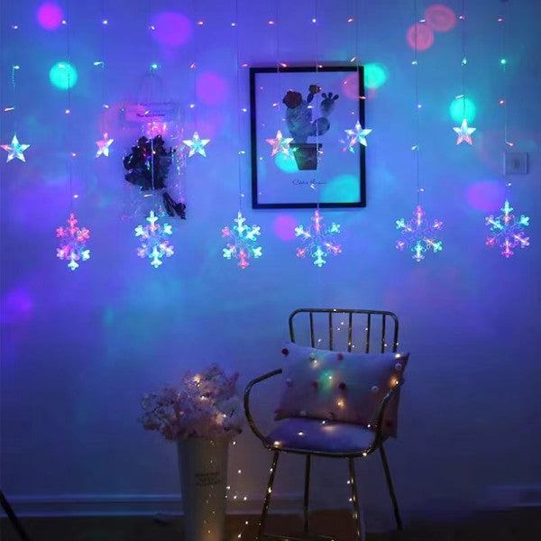 Room Decoration Party String Christmas Snowflake Lights - Multi Color