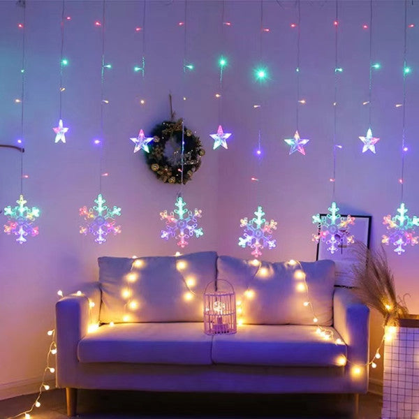 Room Decoration Party String Christmas Snowflake Lights - Multi Color