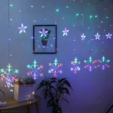 Room Decoration Party String Christmas Snowflake Lights - Multi Color