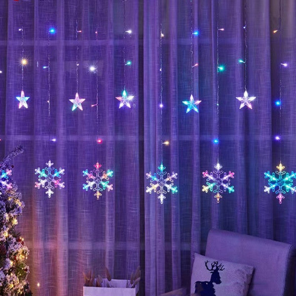 Room Decoration Party String Christmas Snowflake Lights - Multi Color