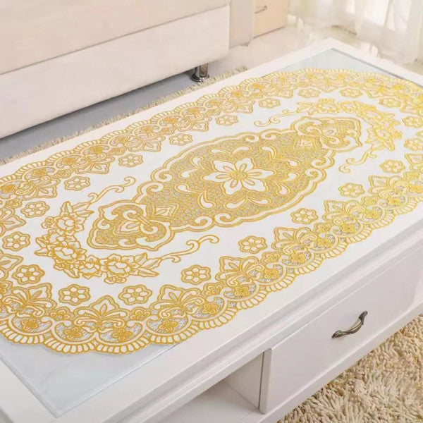 Waterproof Oilproof Decorative Vinyl Tablecloth - 60x120 CM - Golden