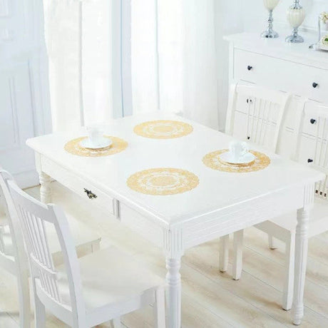 Round Insulation Non Slip Vinyl Decorative Table Mini Mat 30 CM - Golden - Shop N Save