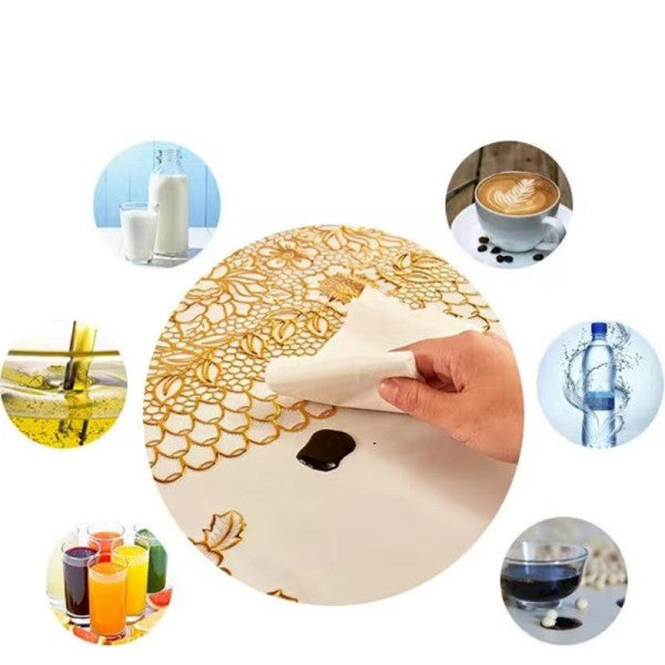 Round Insulation Non Slip Vinyl Decorative Table Mini Mat 30 CM - Golden - Shop N Save