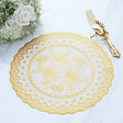 Round Insulation Non Slip Vinyl Decorative Table Mini Mat 30 CM - Golden - Shop N Save