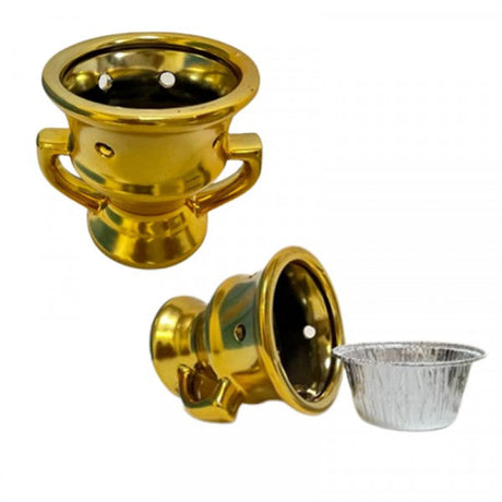 Crystal Shiny Ceramic Incense Oud Burner - Golden
